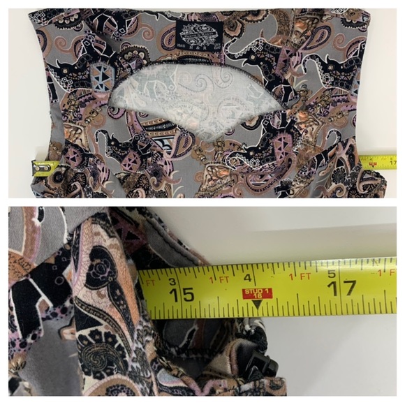 Vintage Heart & Roses Elephant Paisley Abstract Print Sleeveless Swing Dress - Picture 14 of 16